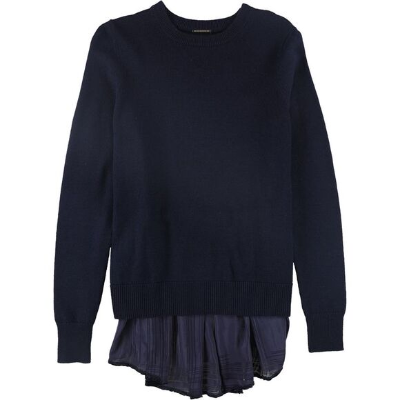 Elie Tahari Womens Calla Mixed Media Pullover Sweater NWT